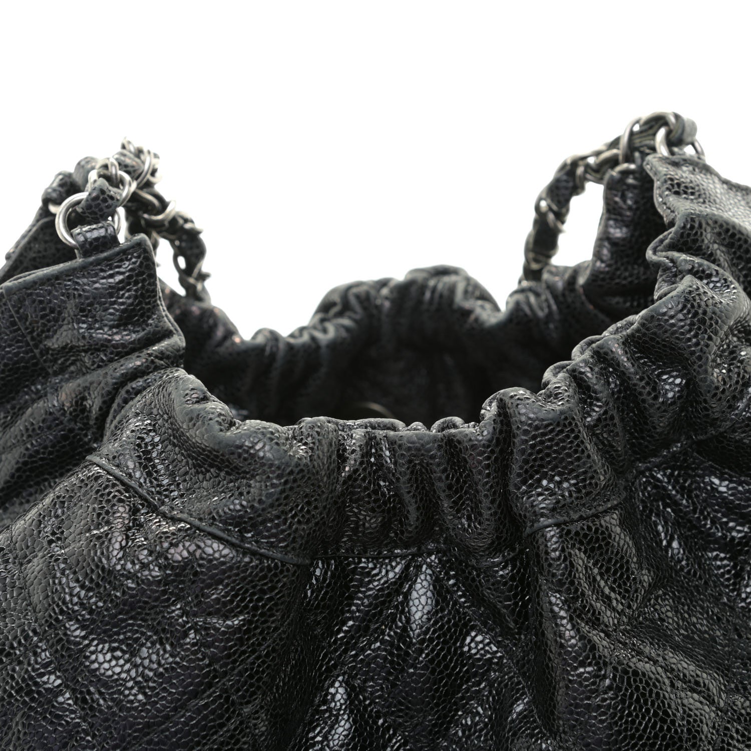 Chanel Caviar Quilted Medium Elastic Shopping Tote Black 9 of 12