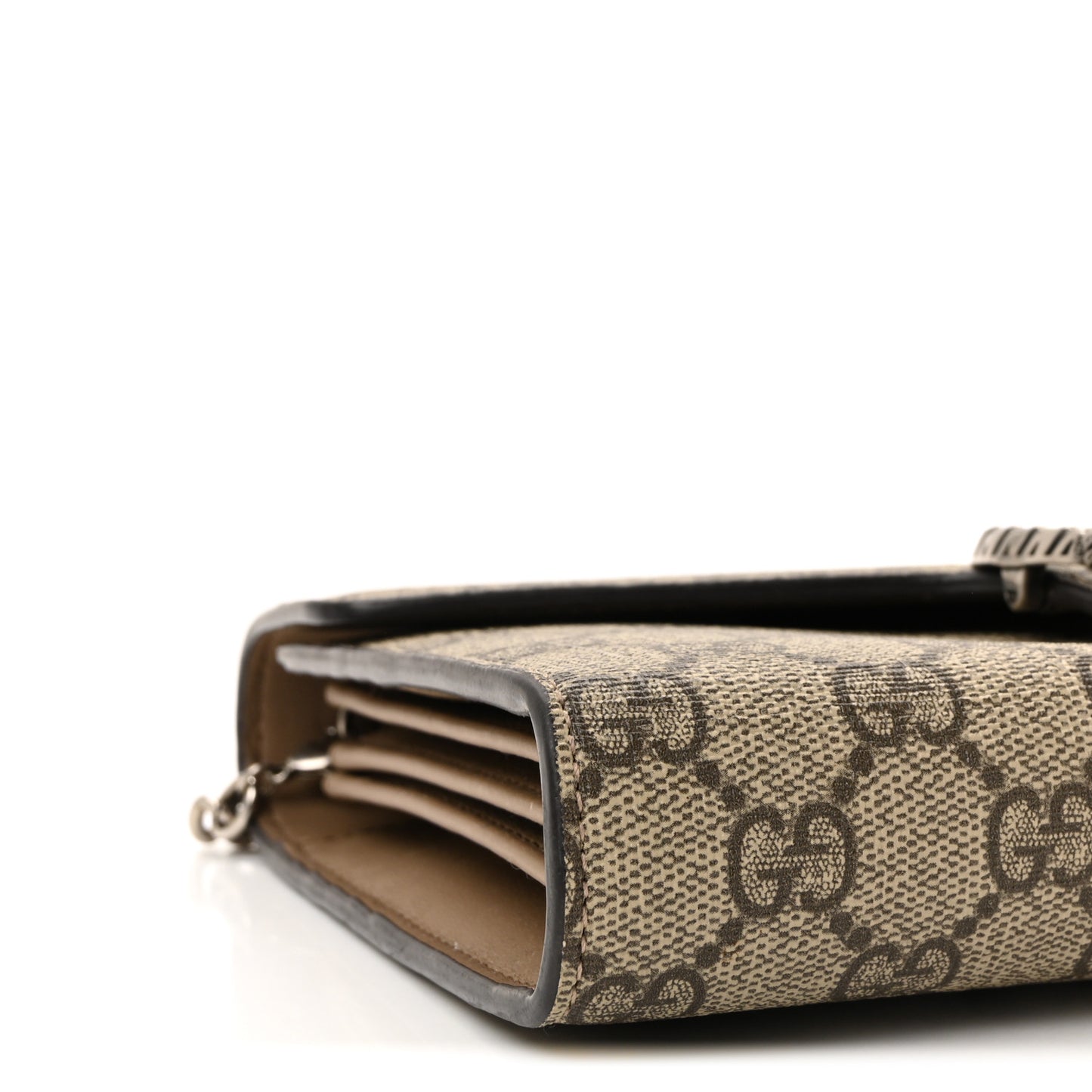 GG Supreme Monogram Mini Dionysus Chain Wallet Beige Taupe