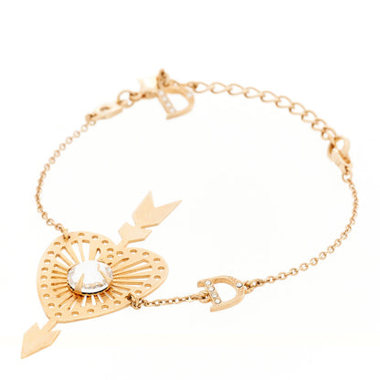 Christian Dior Crystal Heart Arrow Bracelet Gold 1 of 3