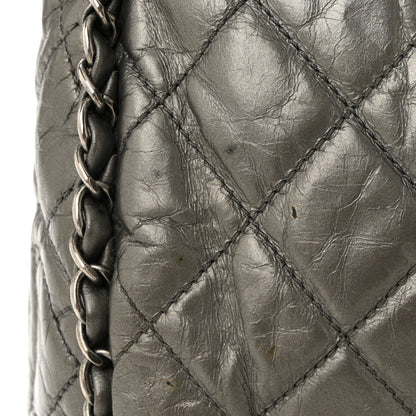 Chanel Metallic Calfskin Quilted Medium Chain Me Hobo Dark Silver 11 of 12