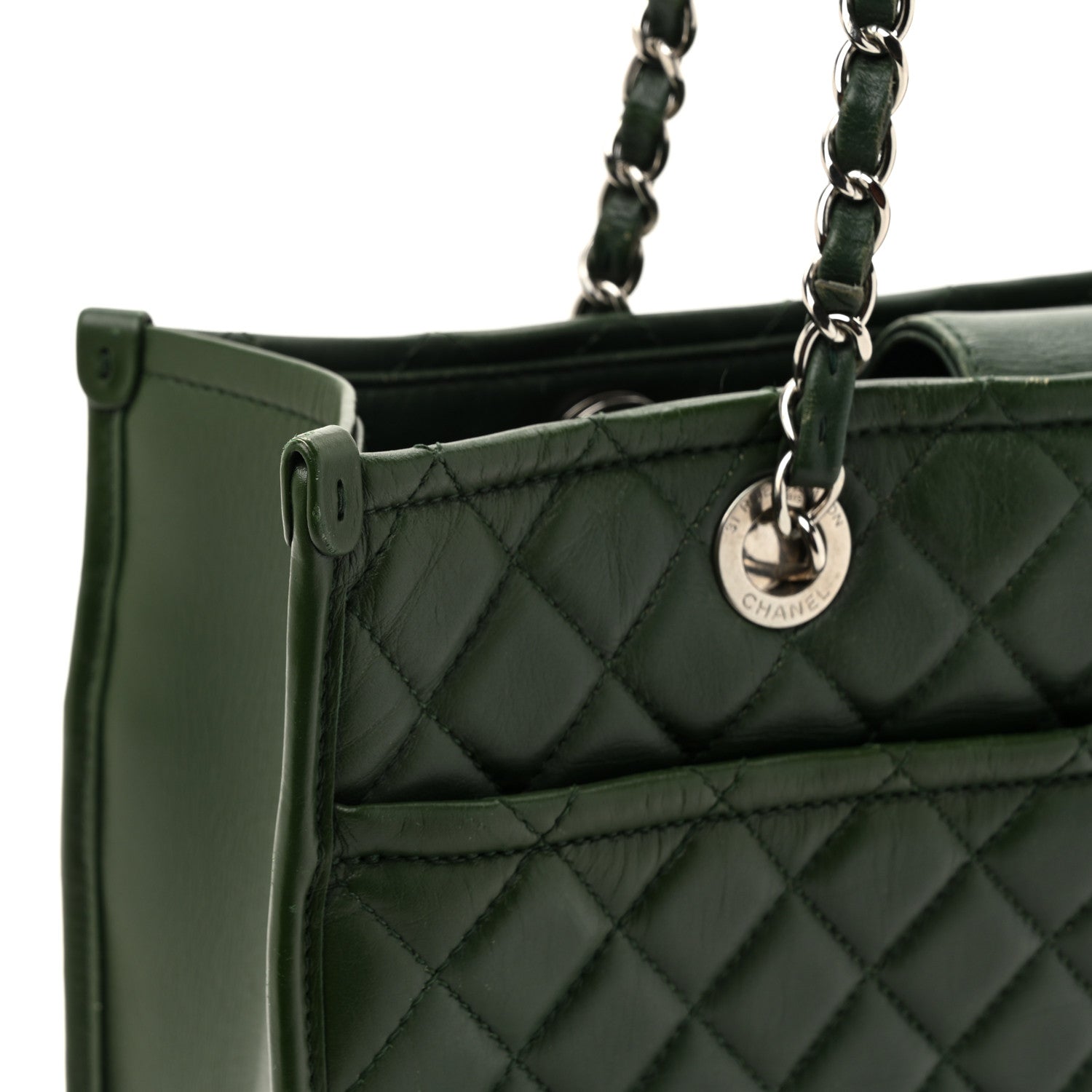 Chanel Aged Calfskin Quilted Large Working Vibe Camera Case Khaki 17 of 18