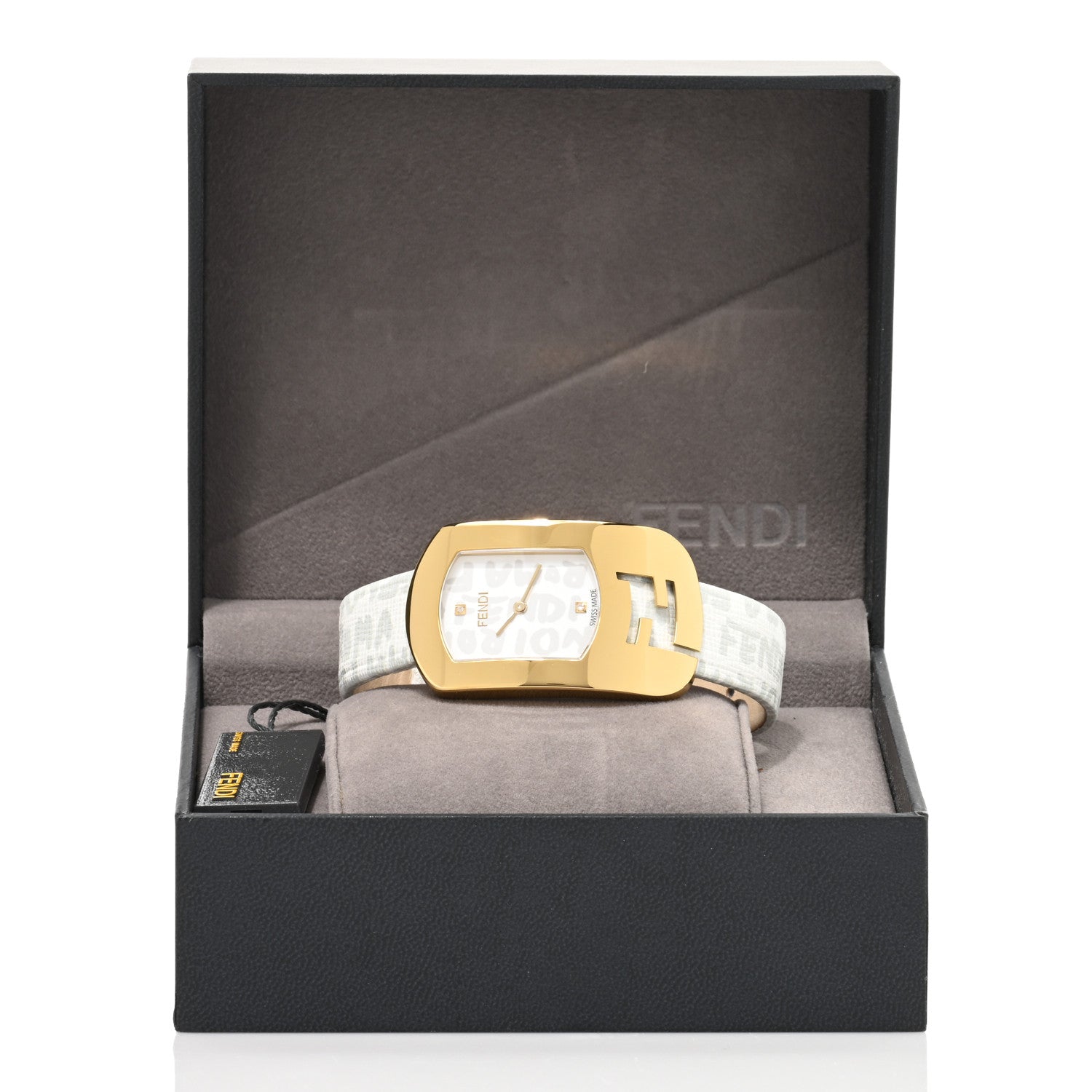 Fendi Stainless Steel Calfskin Diamond 29mm Graffiti Quartz Watch 5 of 5