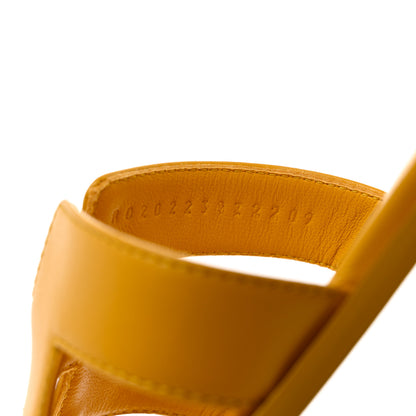 Hermes Calfskin Oran Sandals 36 Jaune Citron 6 of 9