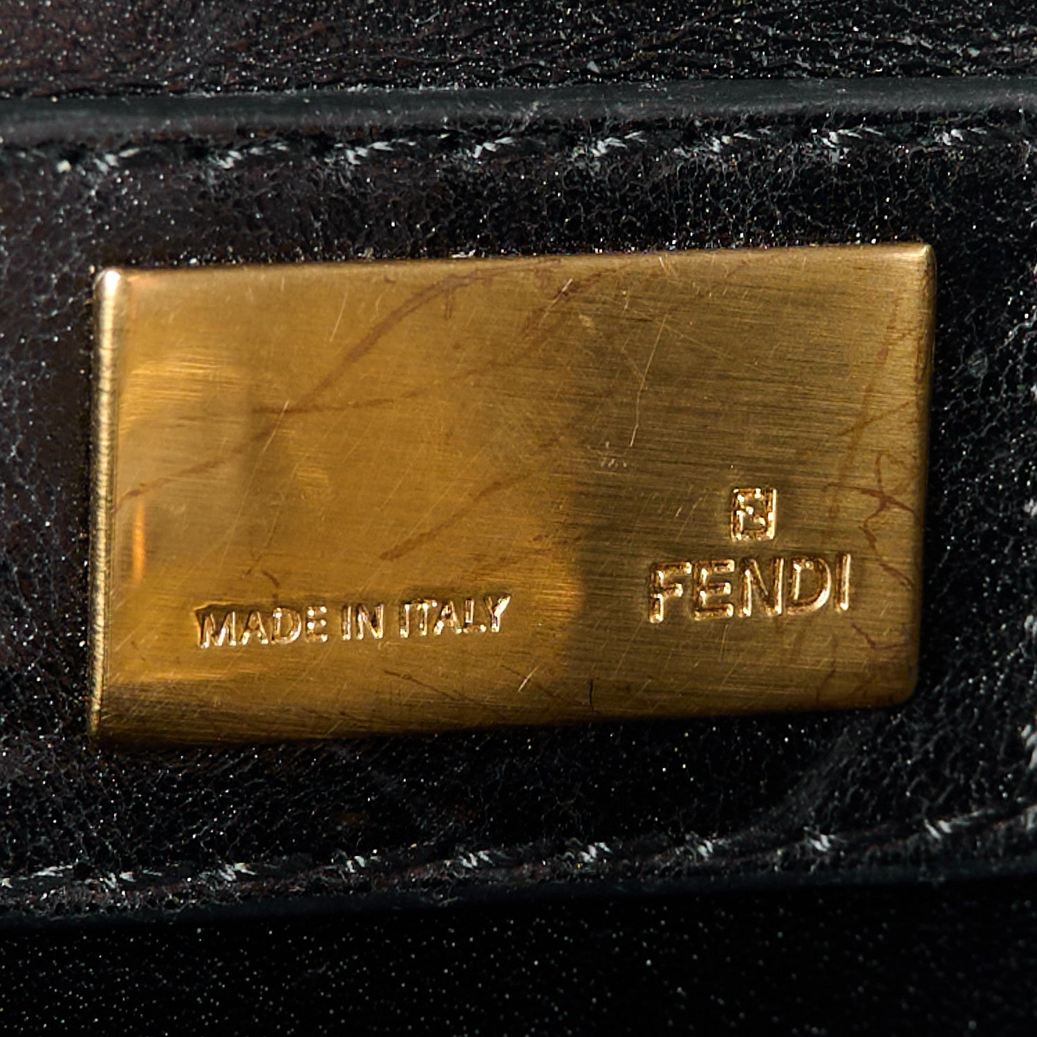 Fendi Vitello Saddle Mini Peekaboo Iconic Satchel Black 7 of 13