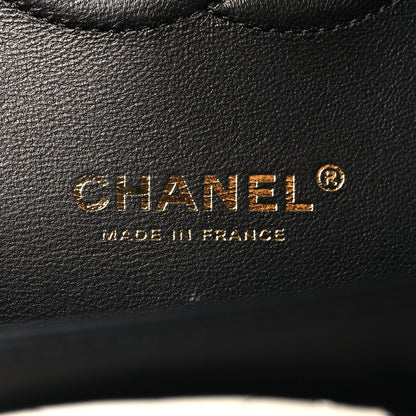 Chanel Lambskin Quilted Medium Double Flap Black White 6 of 11