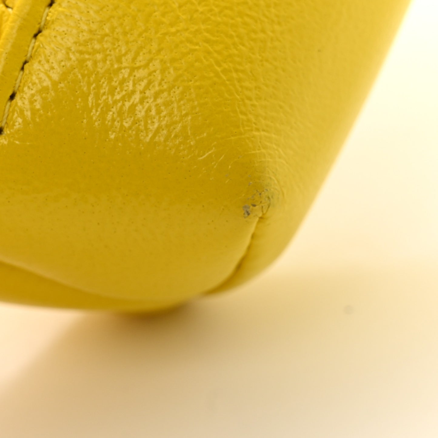 Shiny Lambskin Quilted Micro 31 Clutch With Chain Yellow