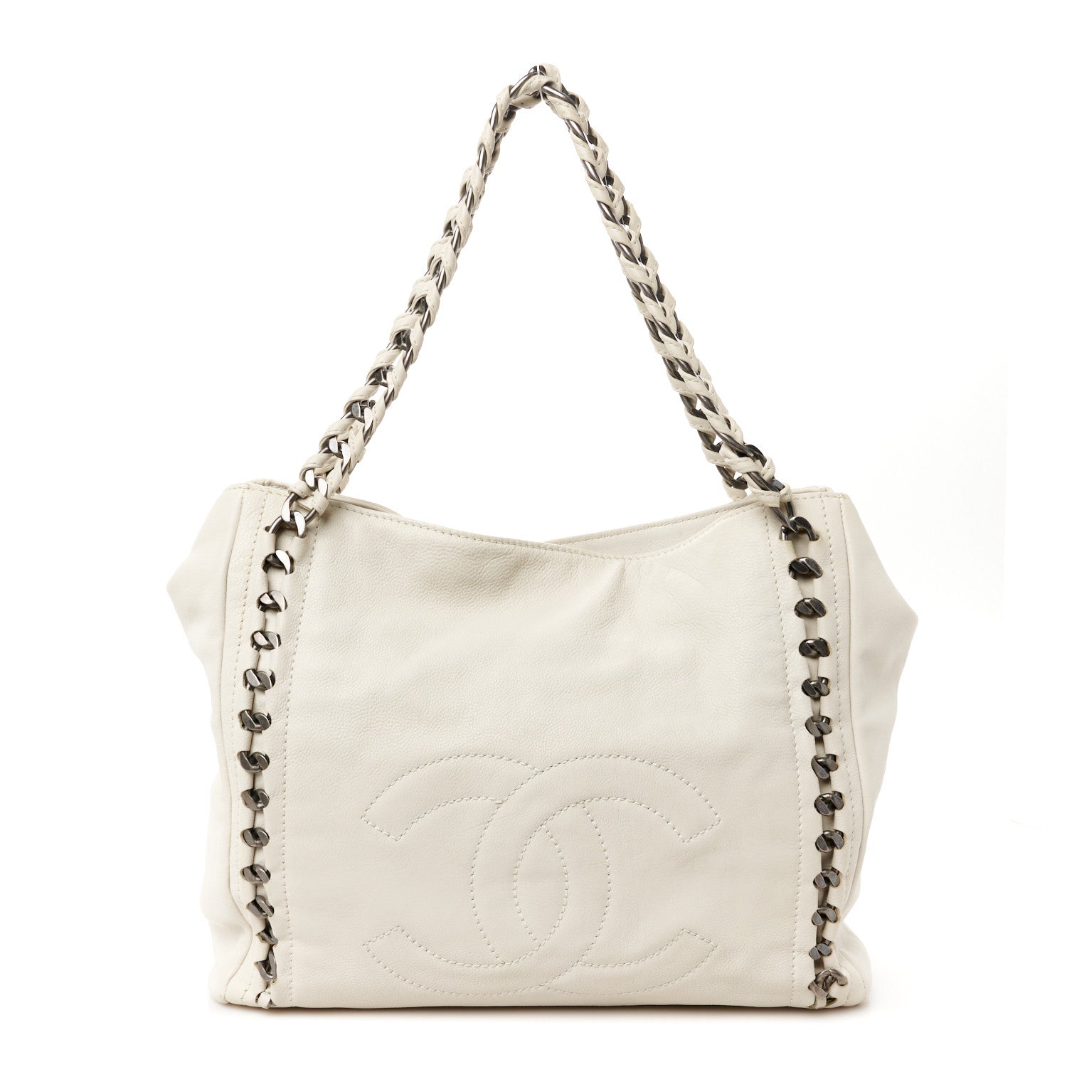 Chanel Calfskin East West Modern Chain Tote White 1 of 15
