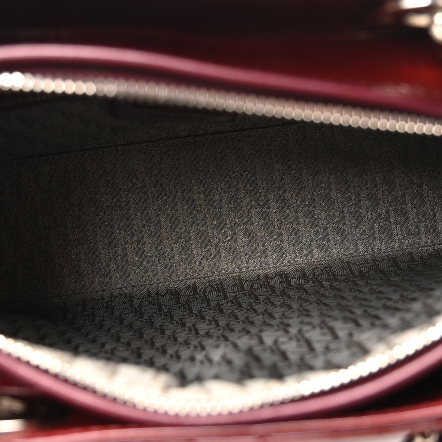 Patent Cannage Large Lady Dior Burgundy