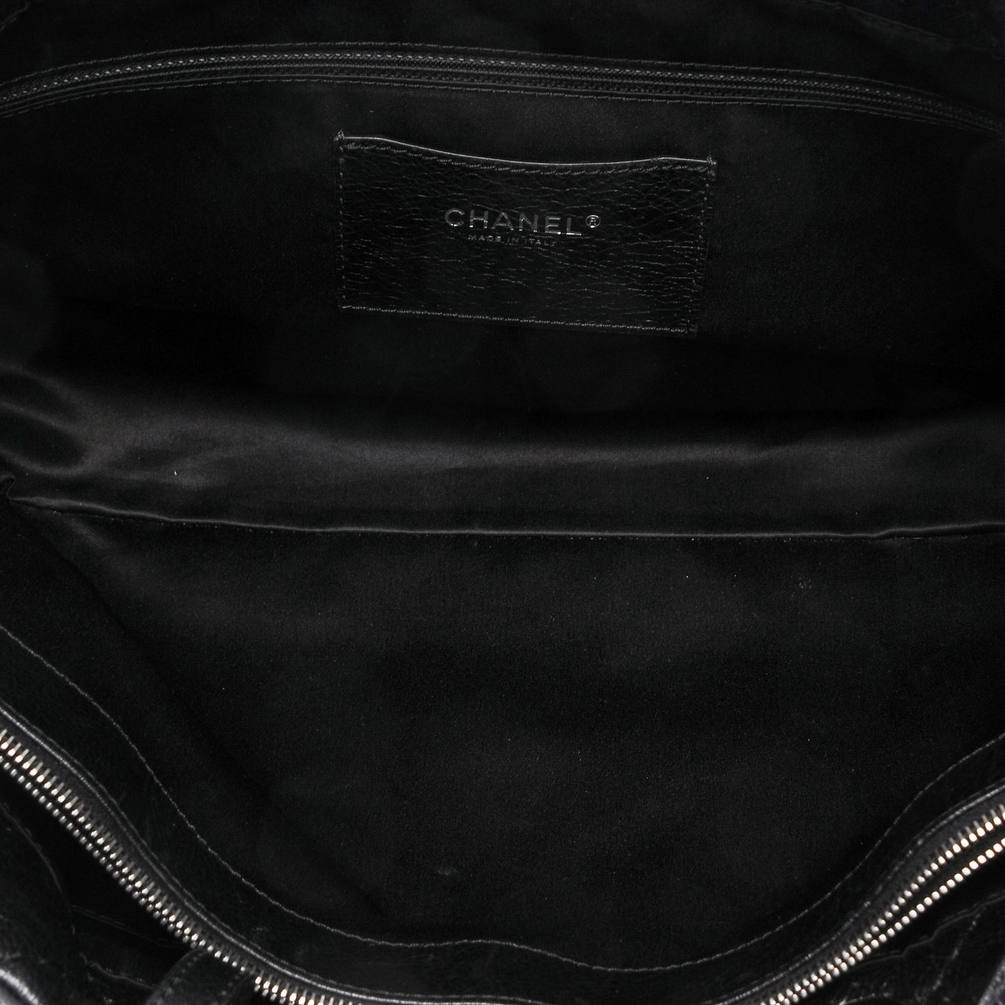 Glazed Calfskin Large On The Road Tote Black