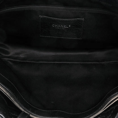 Chanel Glazed Calfskin Large On The Road Tote Black 5 of 7