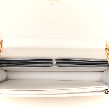 Chanel Caviar Quilted Chain Around Boy Wallet On Chain WOC White 5 of 15