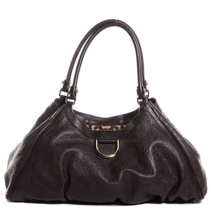Gucci Guccissima Large D Gold Hobo Chocolate Brown 1 of 7
