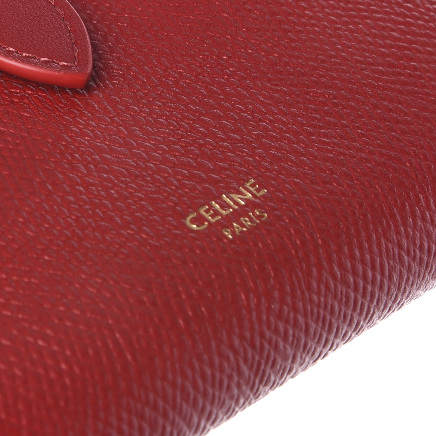 Celine Grained Calfskin Medium Multifunction Strap Wallet Coquelicot 7 of 7