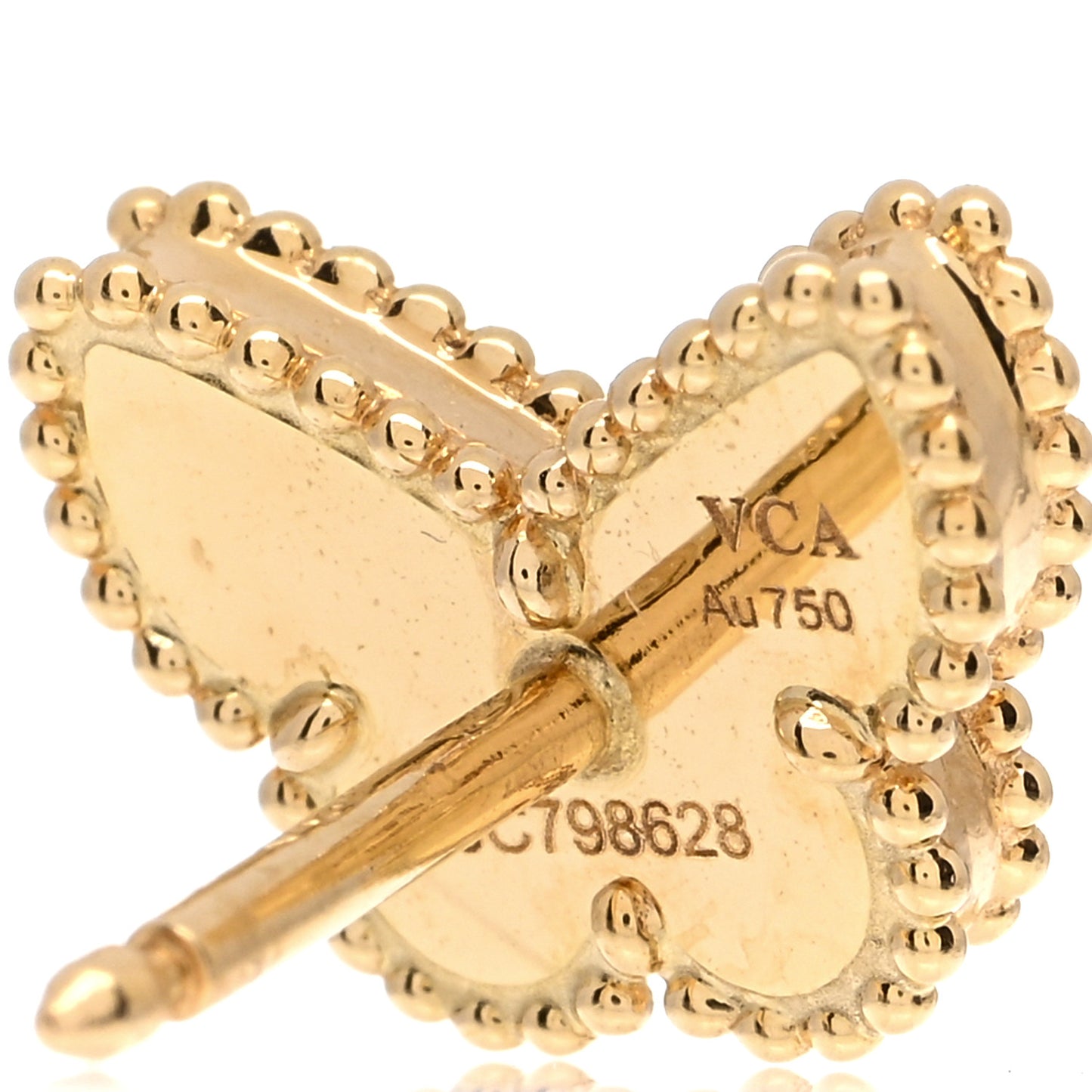 18K Yellow Gold Mother of Pearl Sweet Alhambra Butterfly Earrings