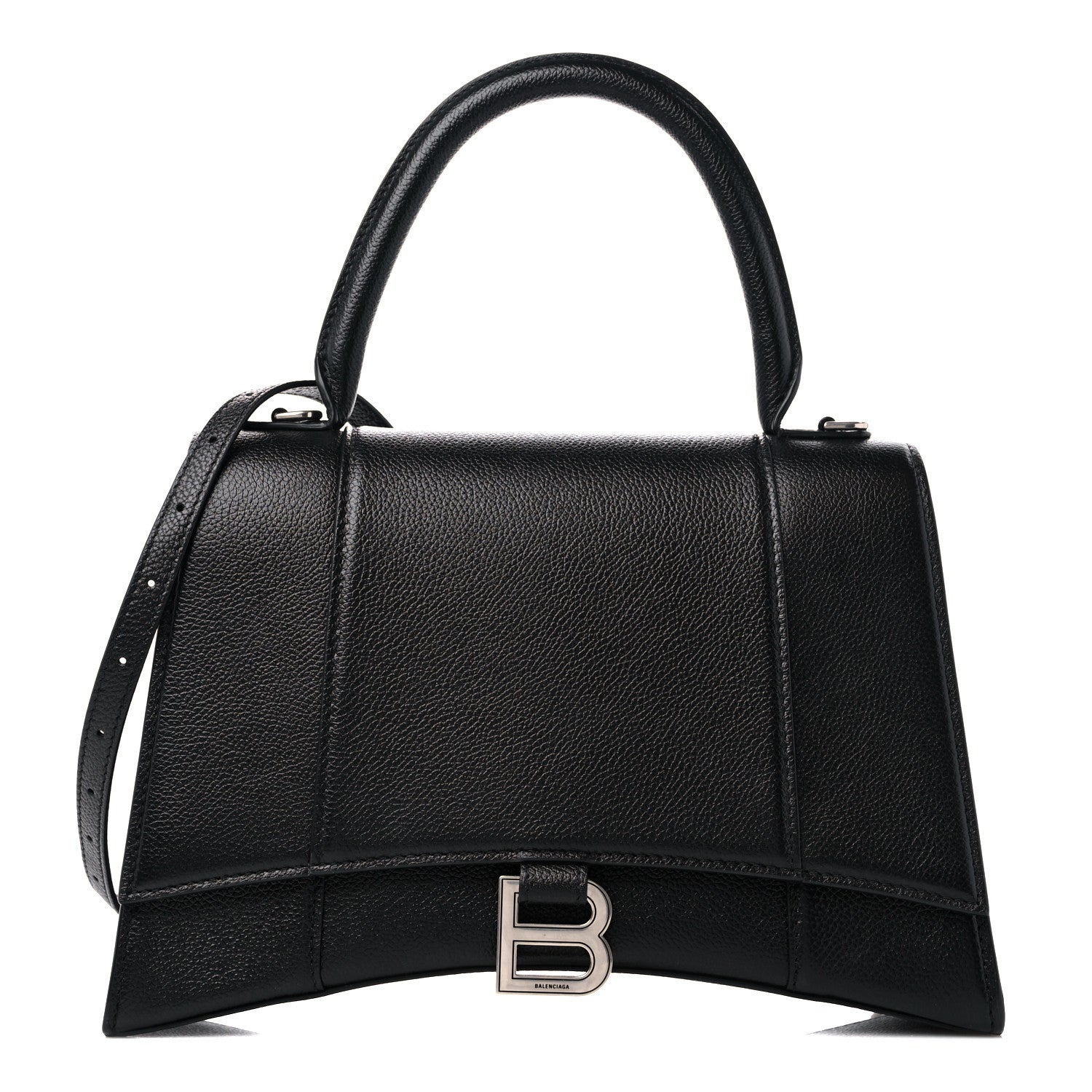 Balenciaga Grained Calfskin Medium Hourglass Top Handle Bag Black 1 of 10