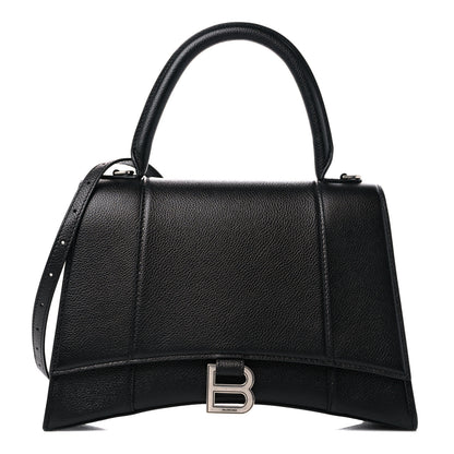 Balenciaga Grained Calfskin Medium Hourglass Top Handle Bag Black 1 of 10