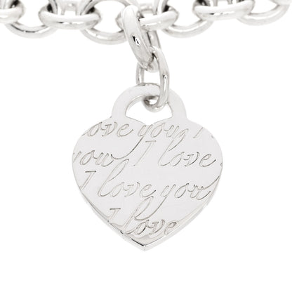 Tiffany Sterling Silver Notes Heart Tag Bracelet 3 of 5