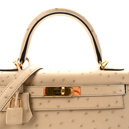 Hermes Ostrich Kelly Sellier 28 Parchemin 7 of 9