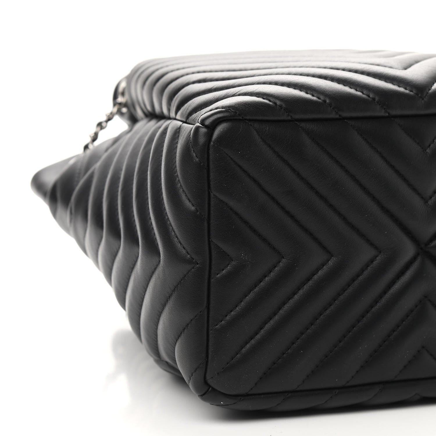 Chanel Lambskin Chevron Small Urban Spirit Drawstring Bag Black 8 of 9