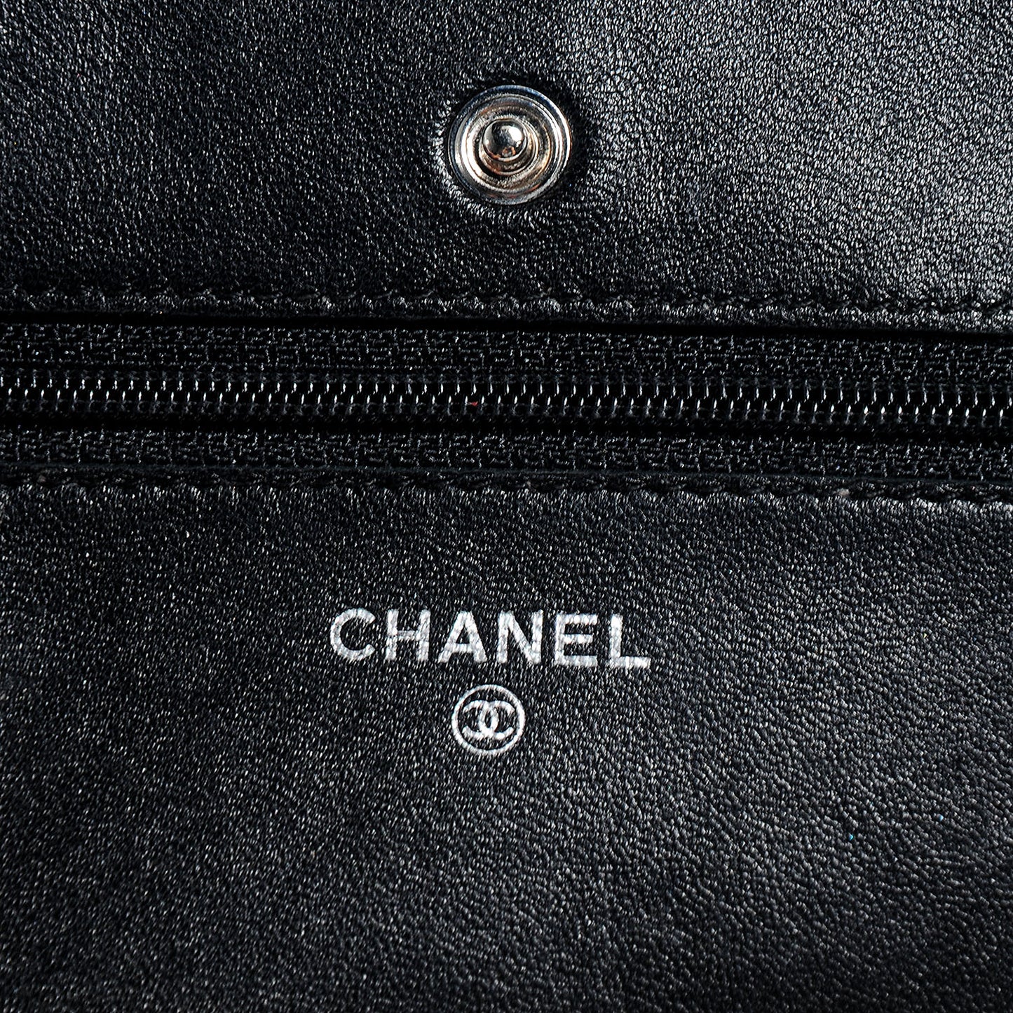 Lambskin Quilted Wallet On Chain WOC Black
