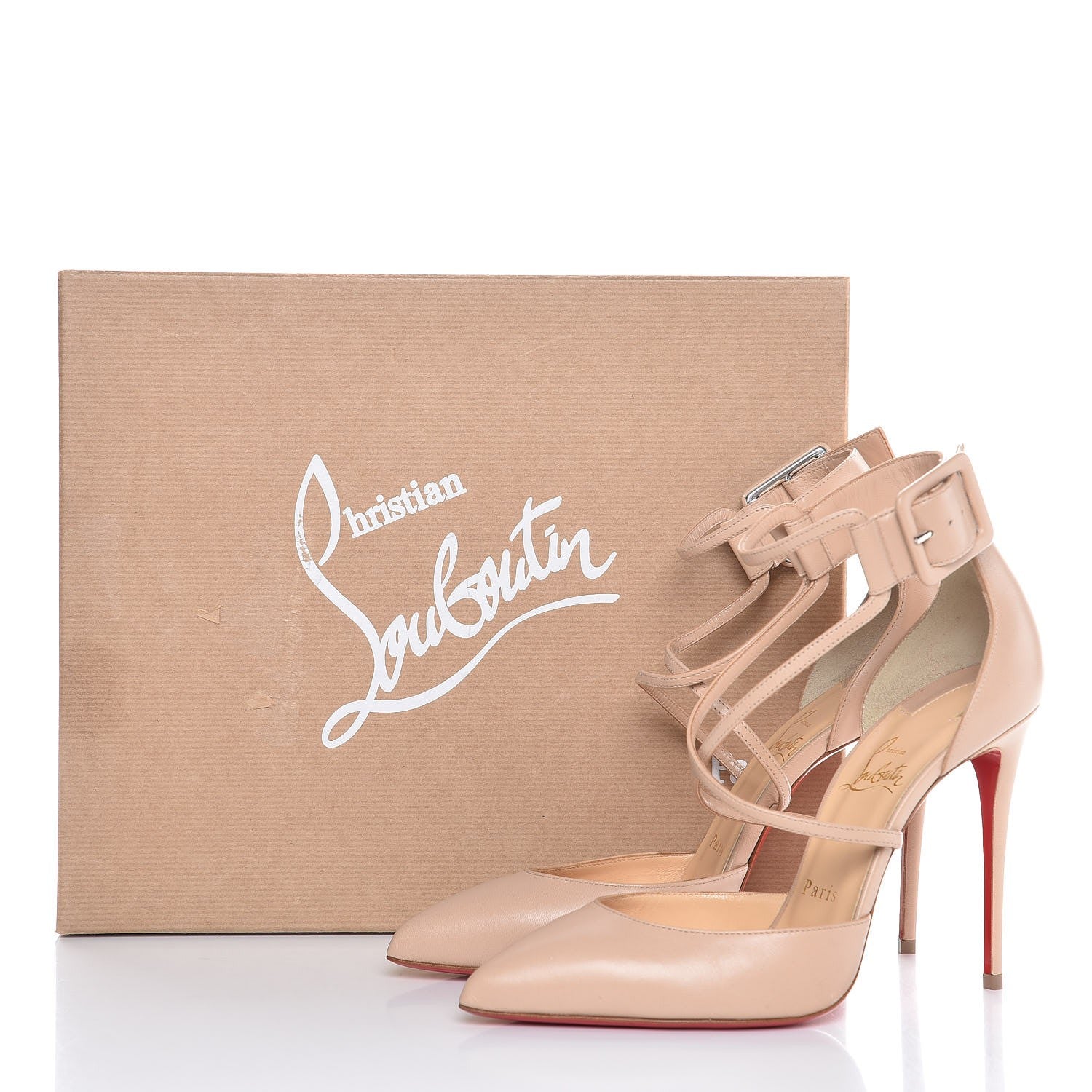 Christian Louboutin Shiny Nappa Suzanna 100 Pumps 38 Nude 8 of 8