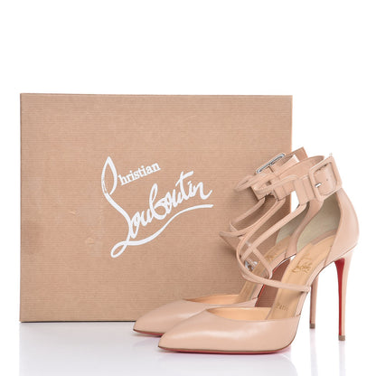 Christian Louboutin Shiny Nappa Suzanna 100 Pumps 38 Nude 8 of 8
