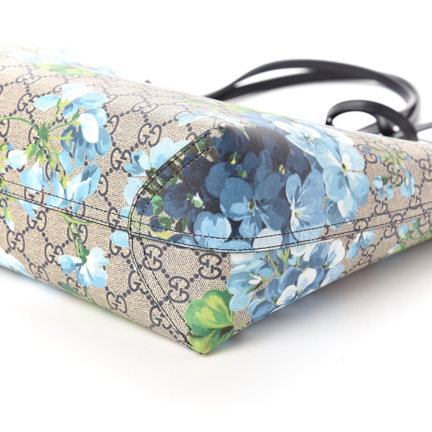 Gucci GG Supreme Monogram Blooms Medium Reversible Tote Beige Blue Navy 7 of 15