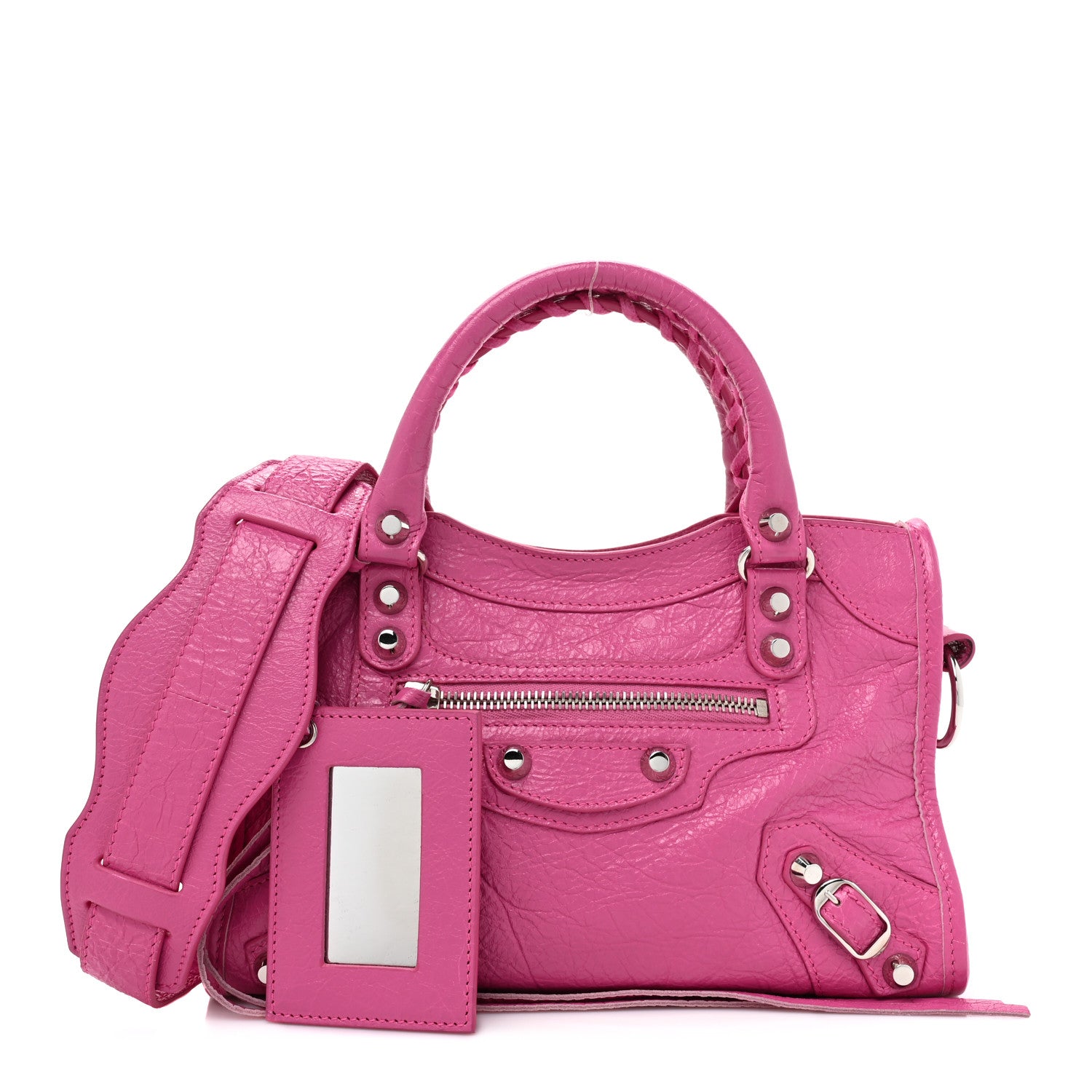 Balenciaga Agneau Silver Hardware Mini City Rose Flamingo 1 of 9