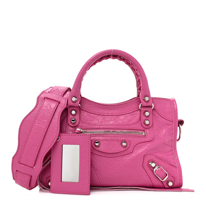 Balenciaga Agneau Silver Hardware Mini City Rose Flamingo 1 of 9