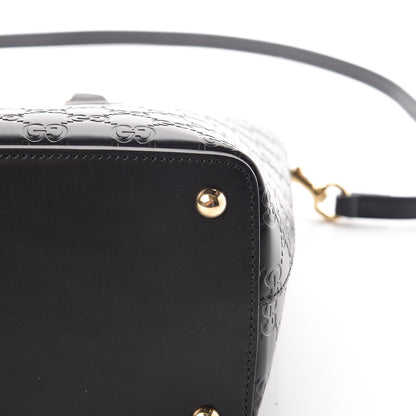 Gucci Guccissima Small Zippered Bucket Tote Black 14 of 16