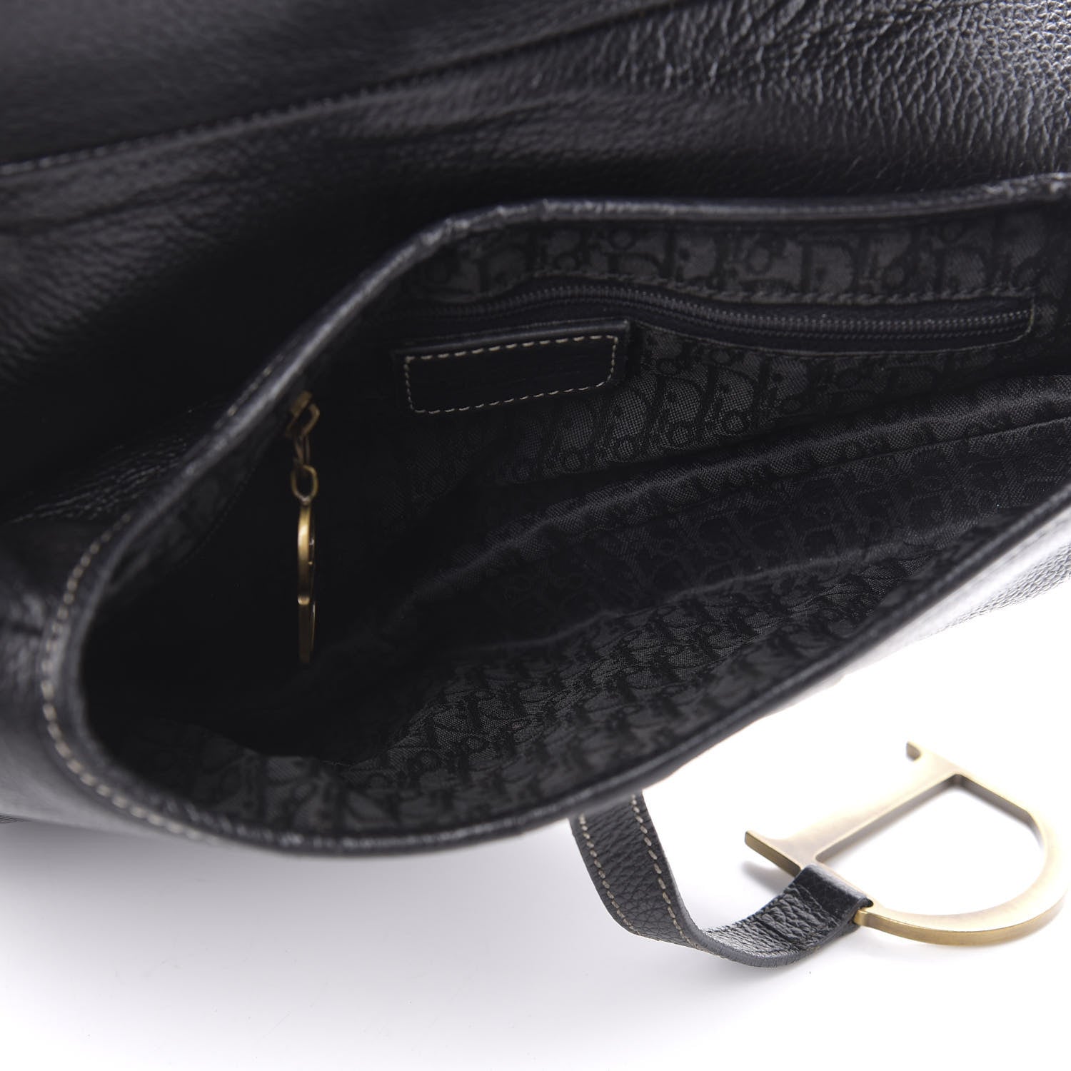 Christian Dior Calfskin Saddle Bag Black 5 of 14
