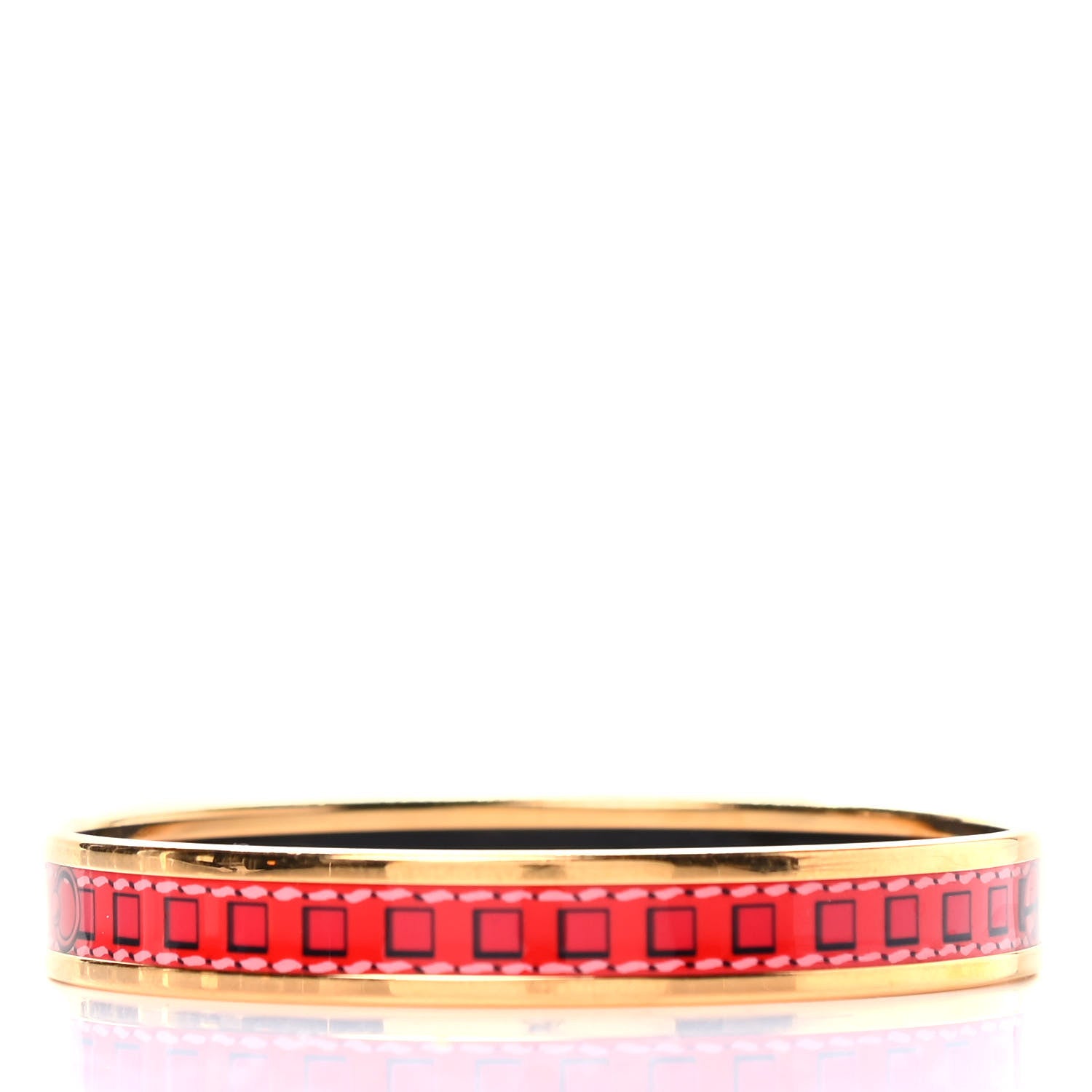Hermes Enamel Printed Colliers de Chiens Narrow Bracelet size 65 3 of 4