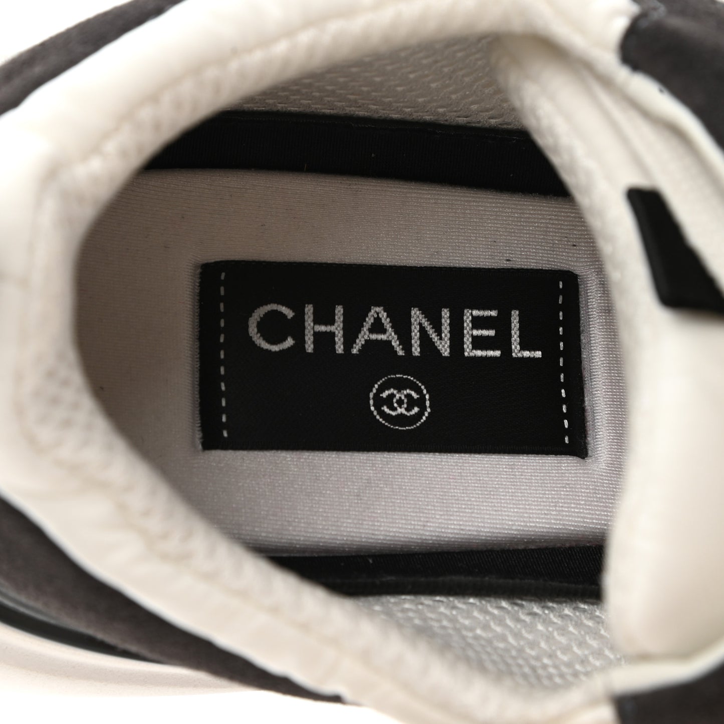 Nylon Suede Calfskin CC Sneakers 41 White Dark Grey