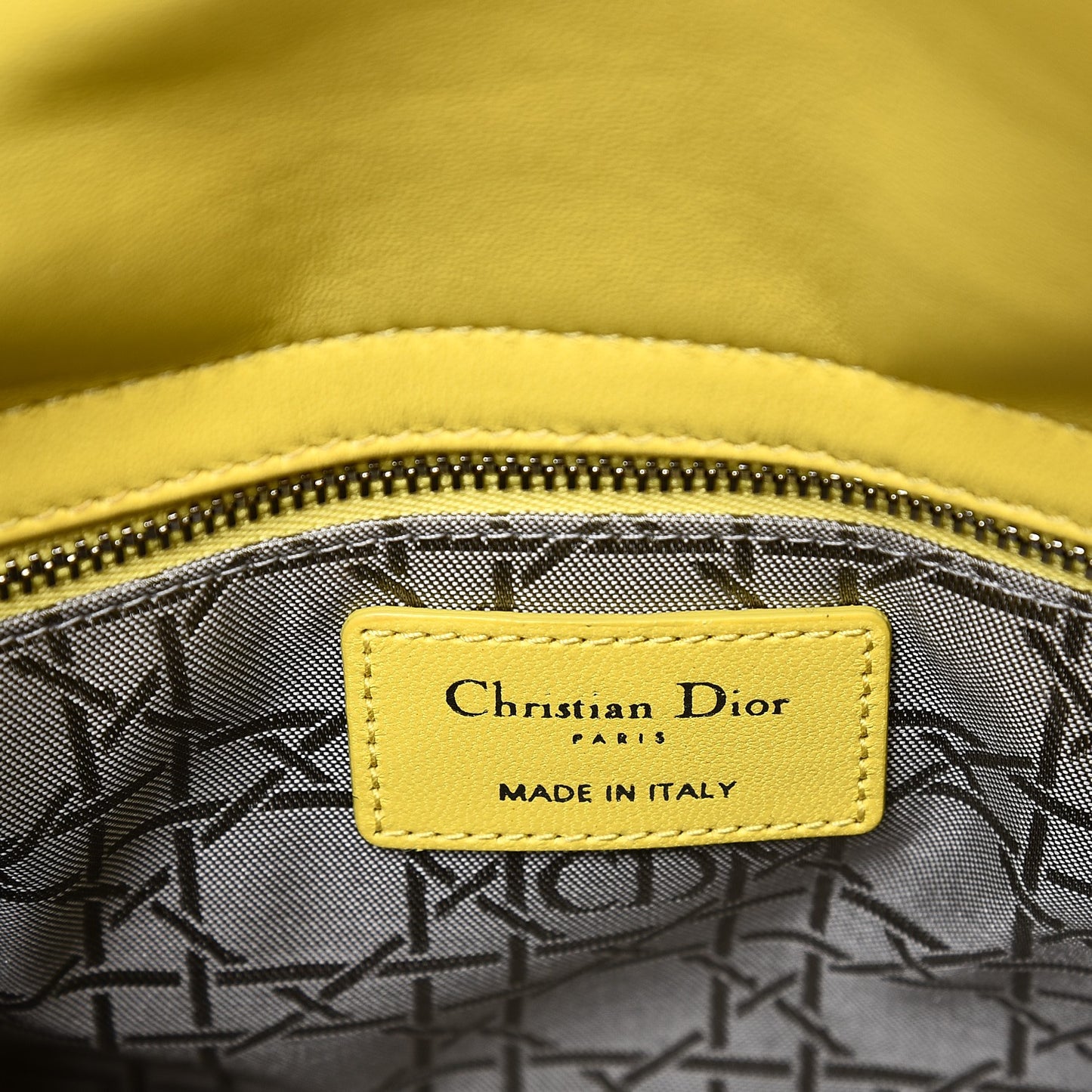 Lambskin Cannage Small My Lady Dior Mimosa Yellow