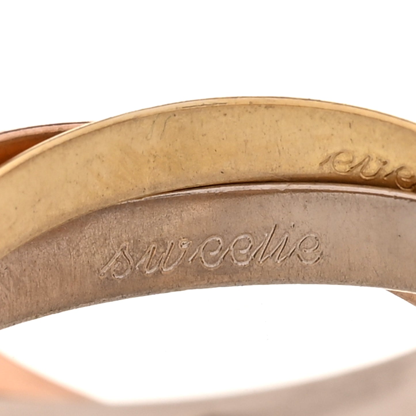 18K Pink Yellow White Gold Small Trinity Ring 48 4.5