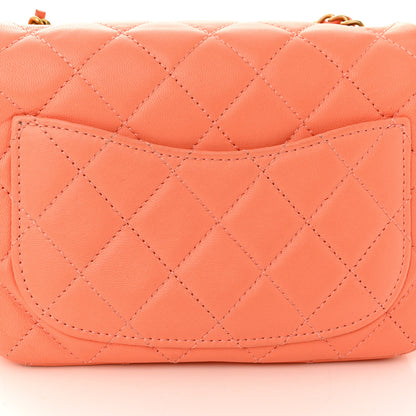Chanel Lambskin Quilted Mini Pearl Crush Flap Light Orange 11 of 13