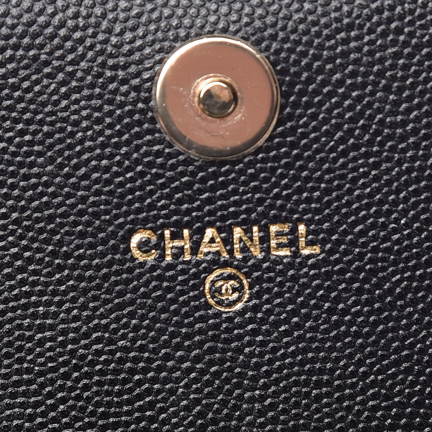 Caviar Quilted Square Wallet On Chain WOC Black