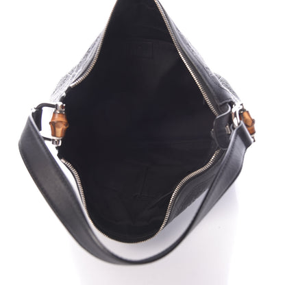 Gucci Guccissima Large Bamboo D-Ring Hobo Black 5 of 12