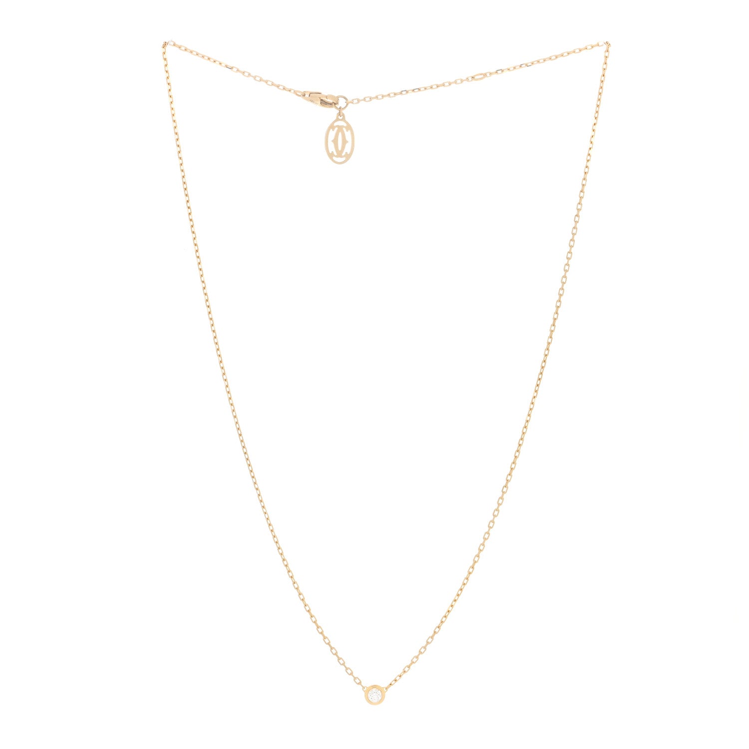 Cartier 18K Yellow Gold Diamond SM D'Amour Pendant Necklace 2 of 4