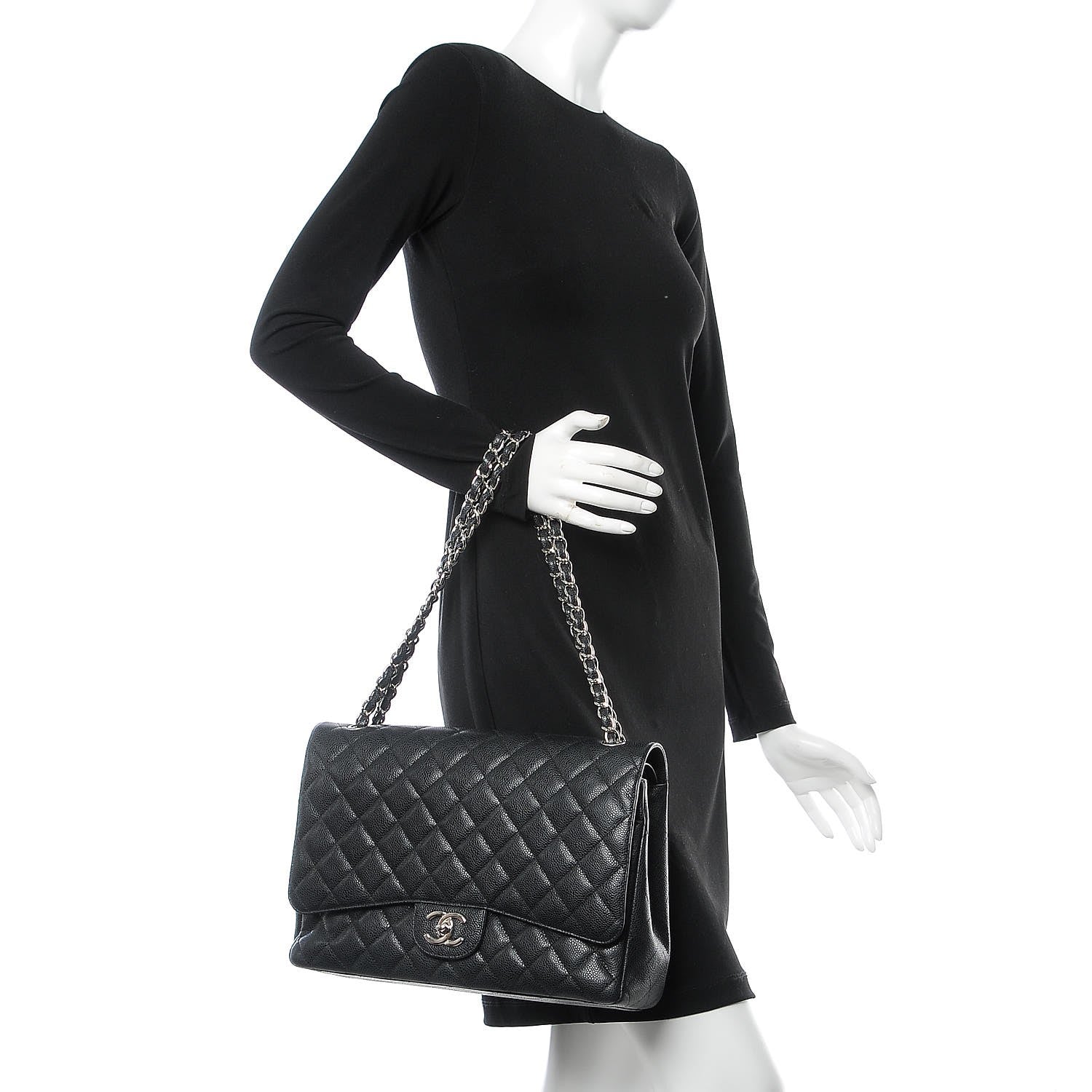Chanel Caviar Quilted Maxi Double Flap Black 2 of 14