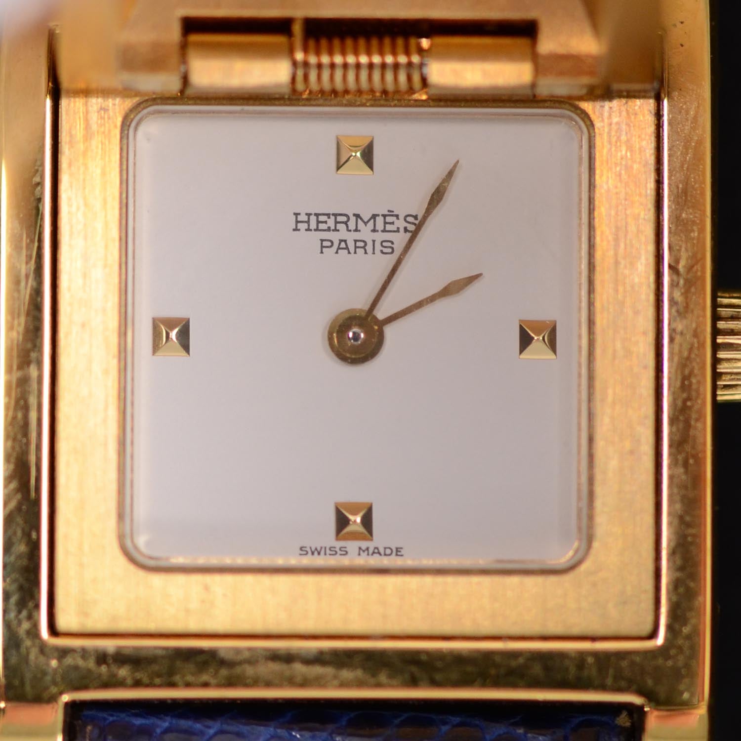 Hermes Lizard Medor Watch Bleu Roi 6 of 9
