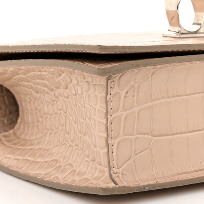 Alexander McQueen Shiny Crocodile Embossed Jeweled Satchel Sand 8 of 10