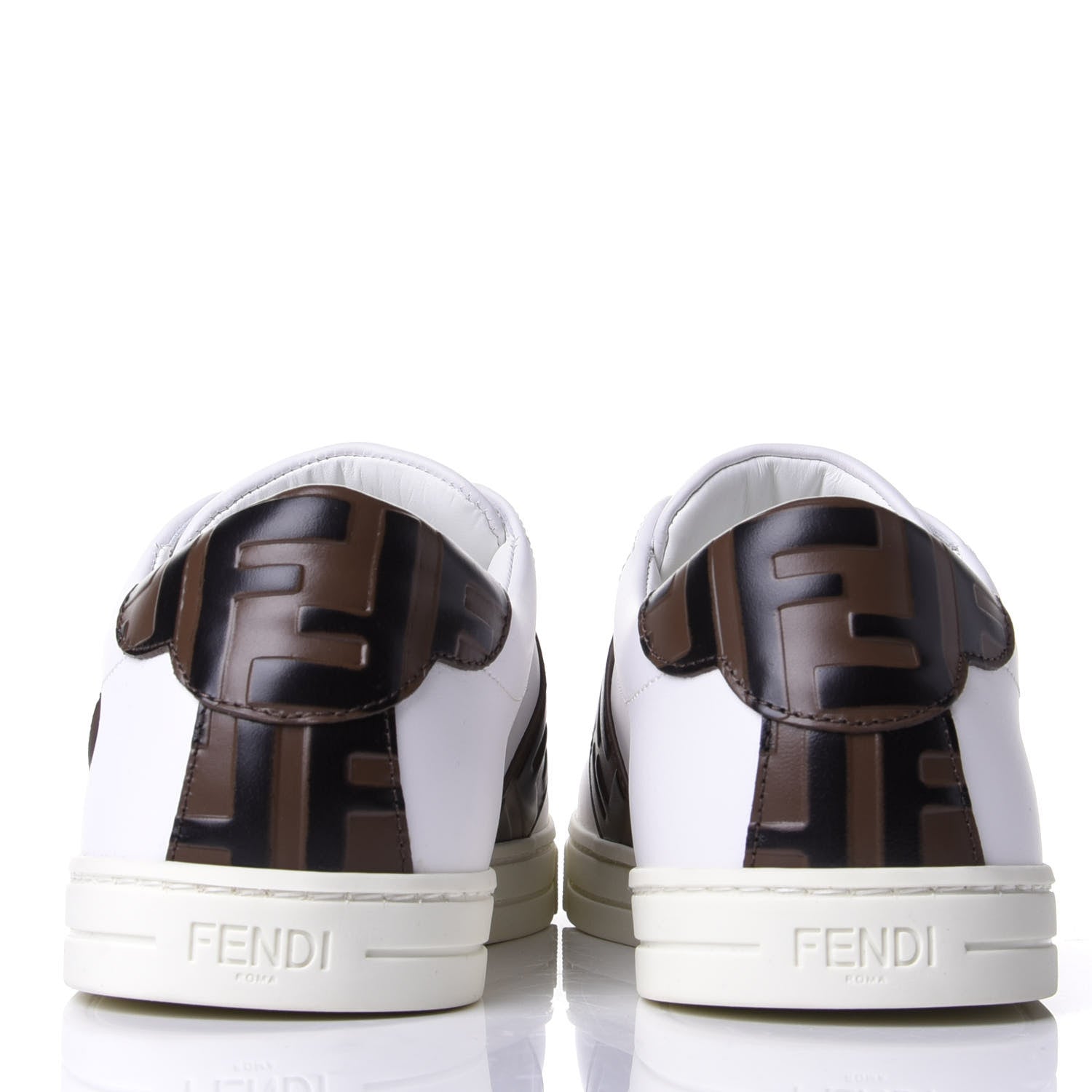 Fendi Vitello FF Embossed Womens Slip On Sneakers 38 Ultra White Maya Black 6 of 11