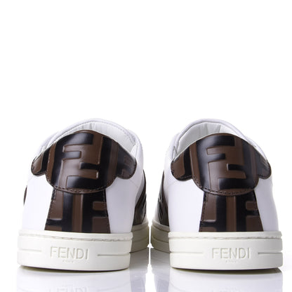 Fendi Vitello FF Embossed Womens Slip On Sneakers 38 Ultra White Maya Black 6 of 11