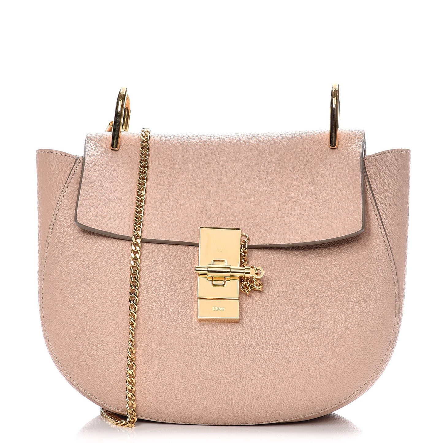 Grained Lambskin Drew Shoulder Bag Cement Pink