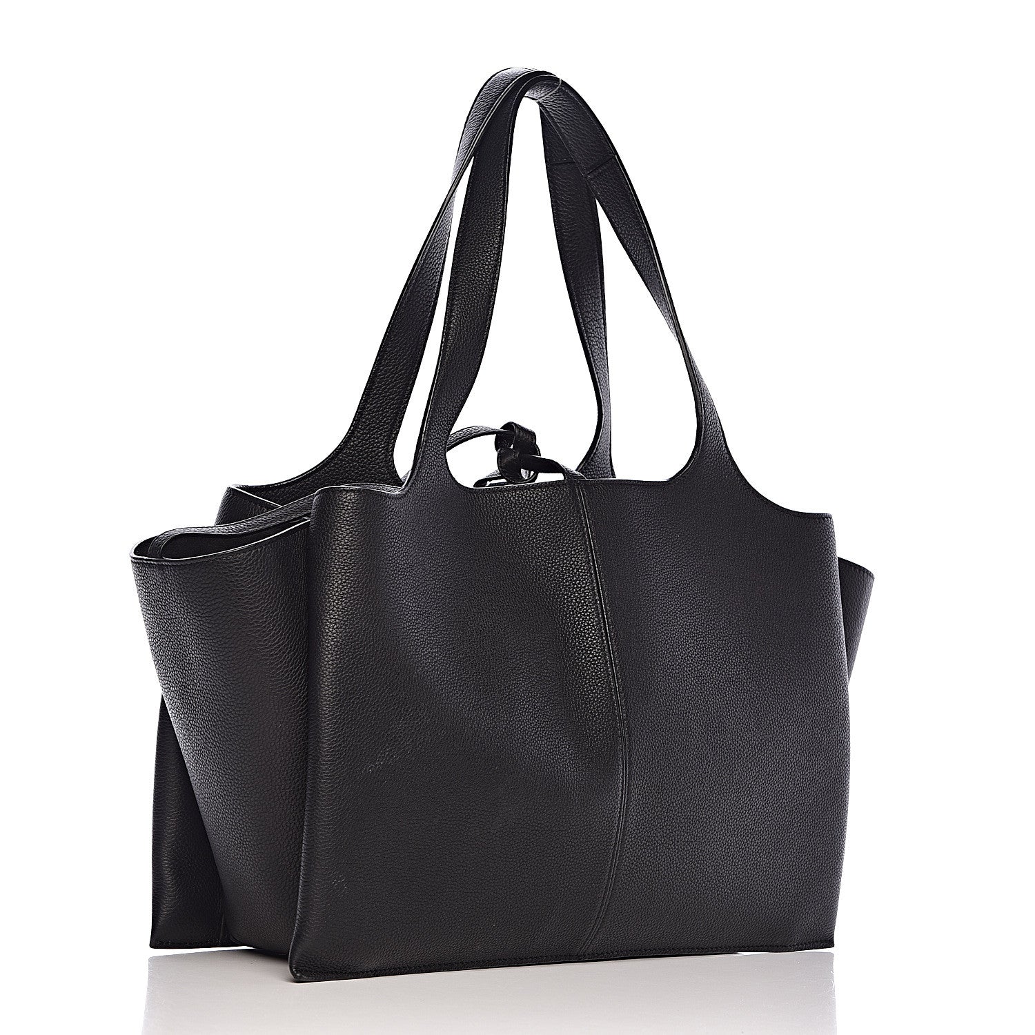 Celine Baby Grained Calfskin Medium Tri-Fold Bag Black 3 of 11