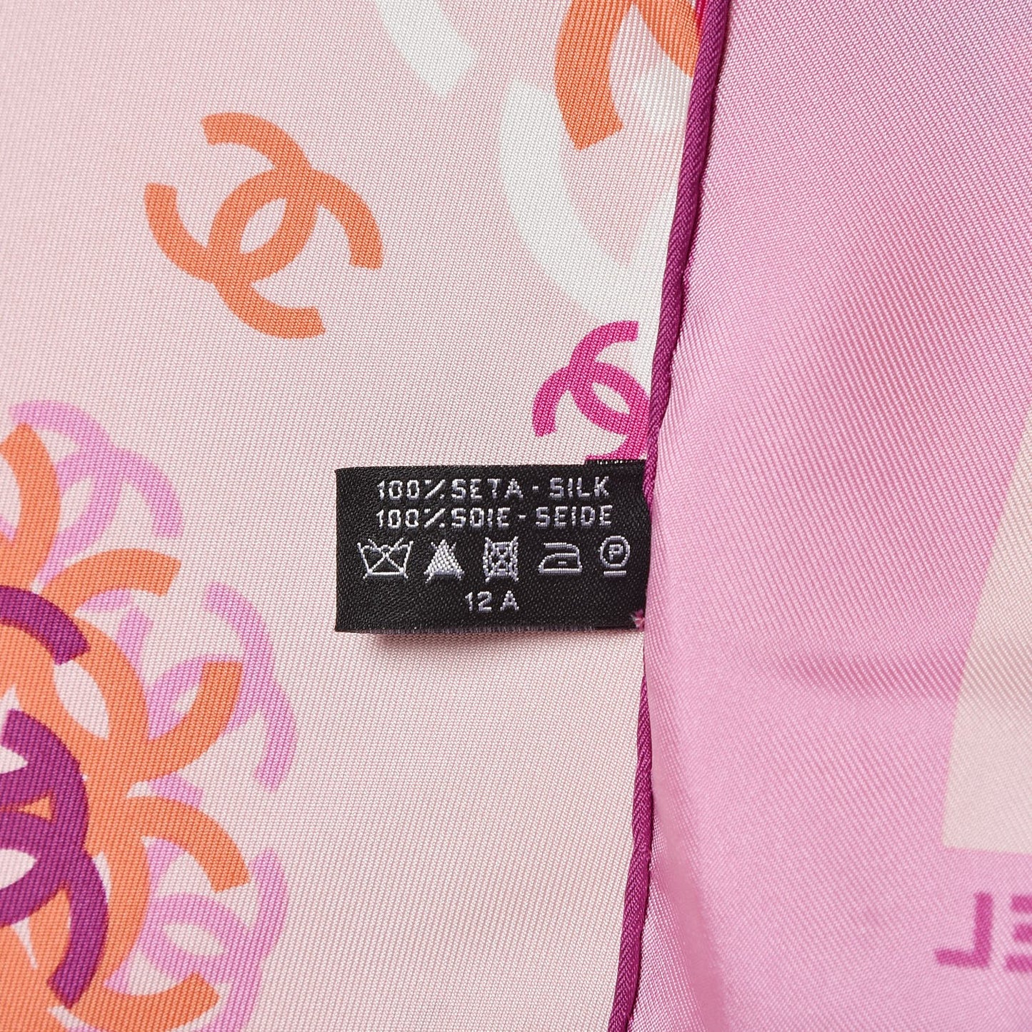 Silk CC Square Scarf Poudre Rose
