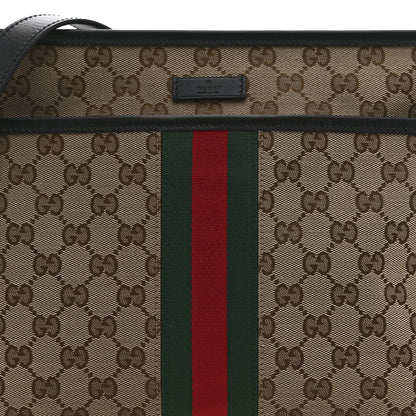 Gucci GG Monogram Web Flat Messenger Bag Black 8 of 10