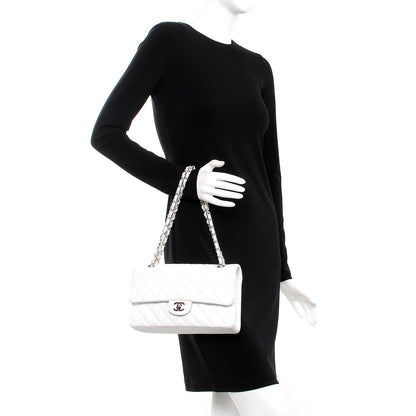 Chanel Caviar Quilted Medium Double Flap White 3 of 11