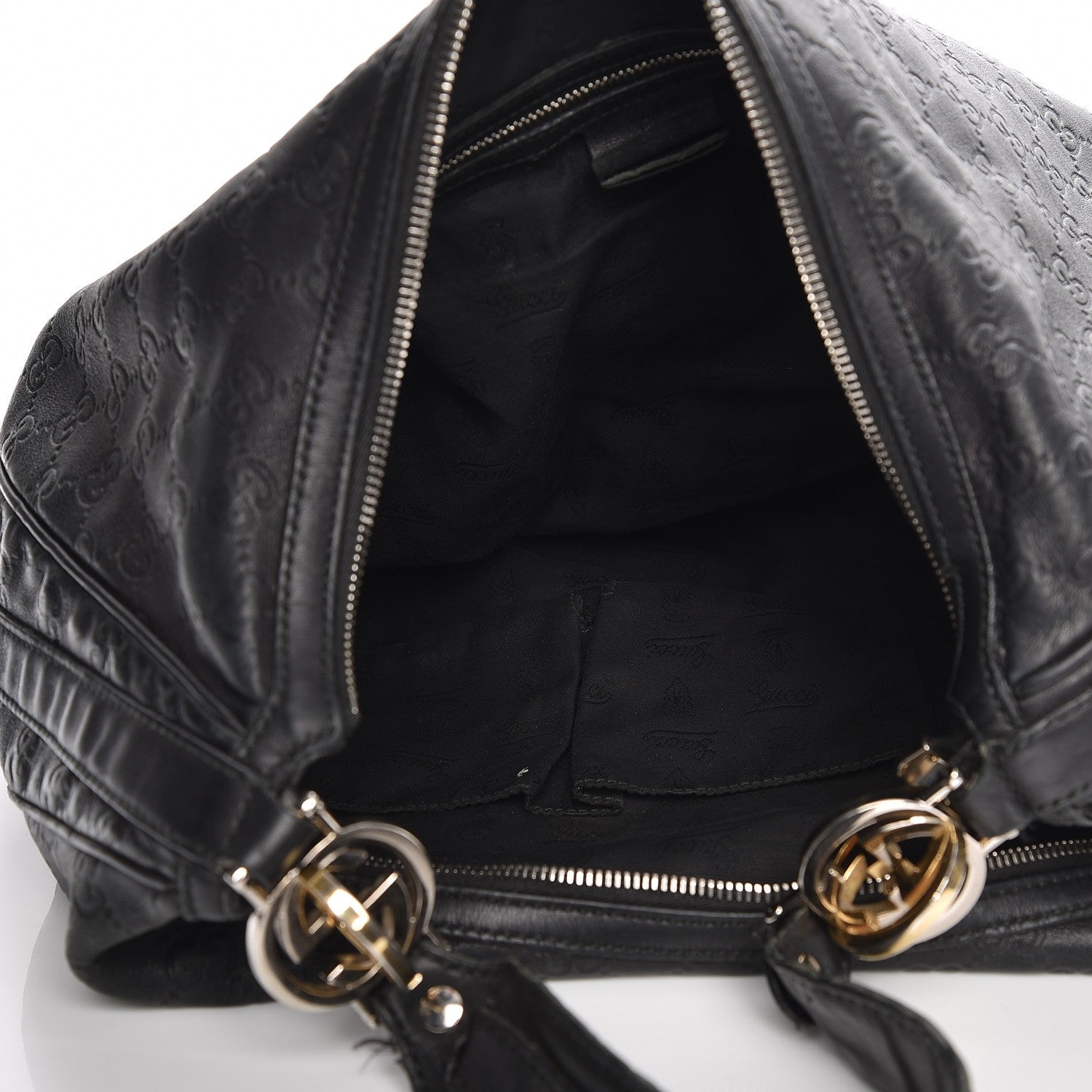 Gucci Guccissima Large GG Twins Hobo Black 5 of 15
